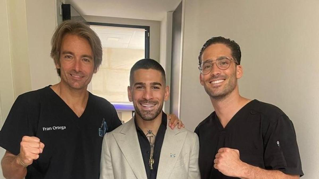 Fran Ortega y Raúl Valdesuso  Fisioterapeutas de Ilia Topuria