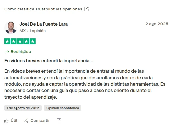 Testimonios y opiniones del curso Buildt Academy